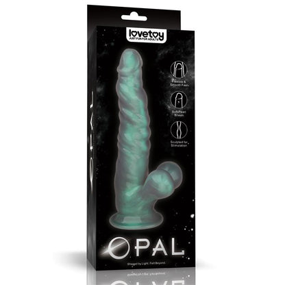 LOVETOY - OPAL PEARL SHEEN DILDO GREEN 10