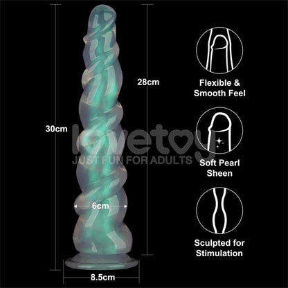 LOVETOY - OPAL PEARL SHEEN DILDO GREEN 11.5
