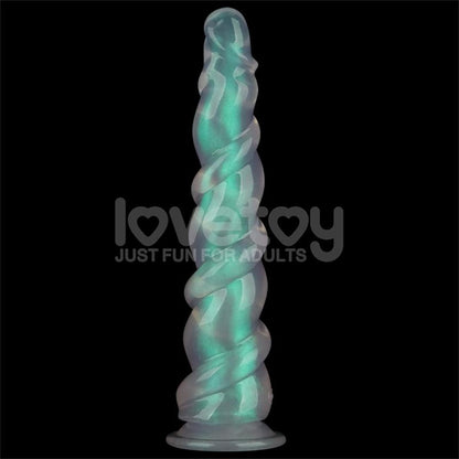 LOVETOY - OPAL PEARL SHEEN DILDO GREEN 11.5