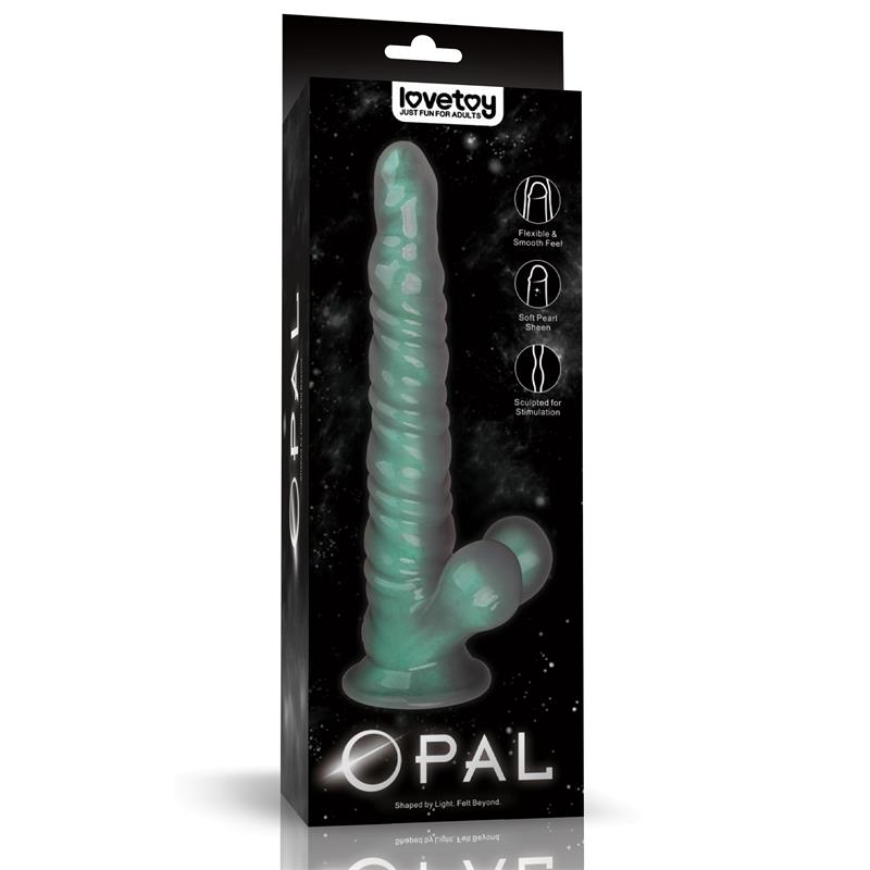 LOVETOY - OPAL PEARL SHEEN DILDO GREEN 11