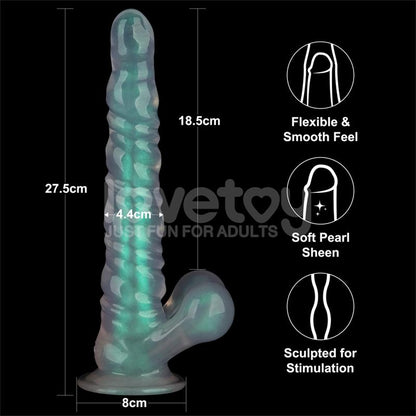 LOVETOY - OPAL PEARL SHEEN DILDO GREEN 11