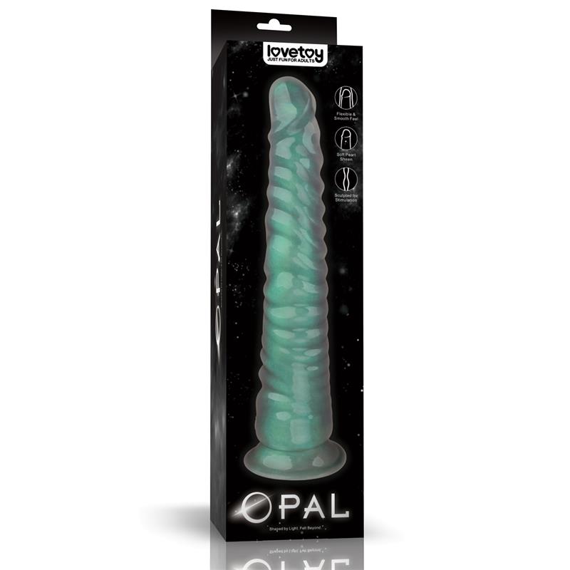 LOVETOY - OPAL PEARL SHEEN DILDO GREEN 12.5