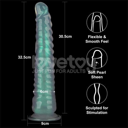 LOVETOY - OPAL PEARL SHEEN DILDO GREEN 12.5