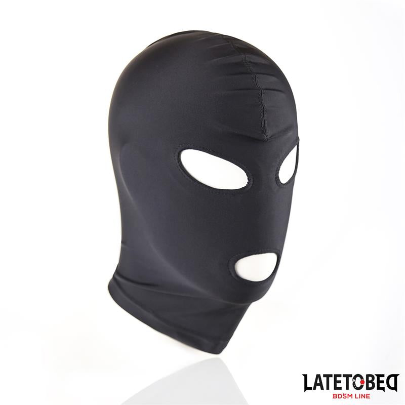 LATETOBED BDSM LINE - OPEN MOUTH AND EYES HOOD BLACK