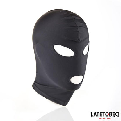 LATETOBED BDSM LINE - OPEN MOUTH AND EYES HOOD BLACK