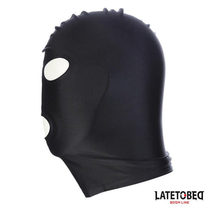 LATETOBED BDSM LINE - OPEN MOUTH AND EYES HOOD BLACK