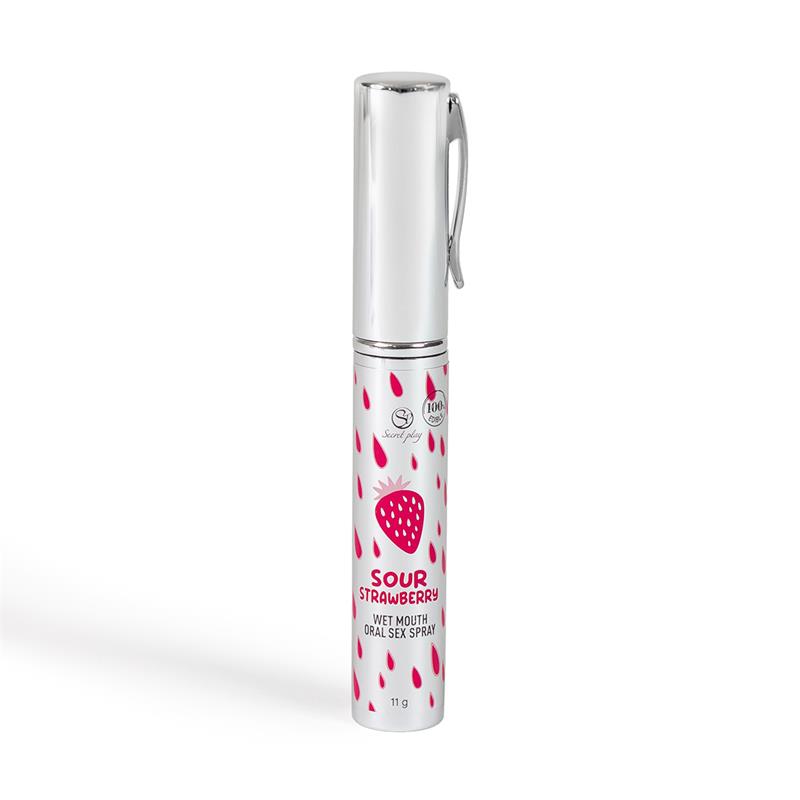 SECRET PLAY - SPRAY PARA SEXO ORAL WET MOUTH FRESA ÁCIDA 11G