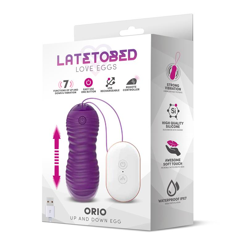 LATETOBED - ORIO HUEVO VIBRATING AND TELESCOPIC UP AND DOWN MOVEMENT REMOT CONTROL PURPLE