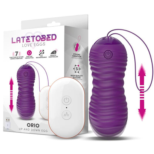 LATETOBED - ORIO HUEVO VIBRATING AND TELESCOPIC UP AND DOWN MOVEMENT REMOT CONTROL PURPLE