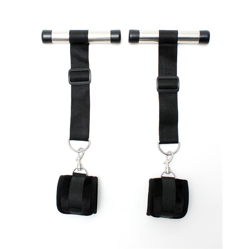 BONDAGE PLAY - OVER THE DOOF CUFFS SET BLACK
