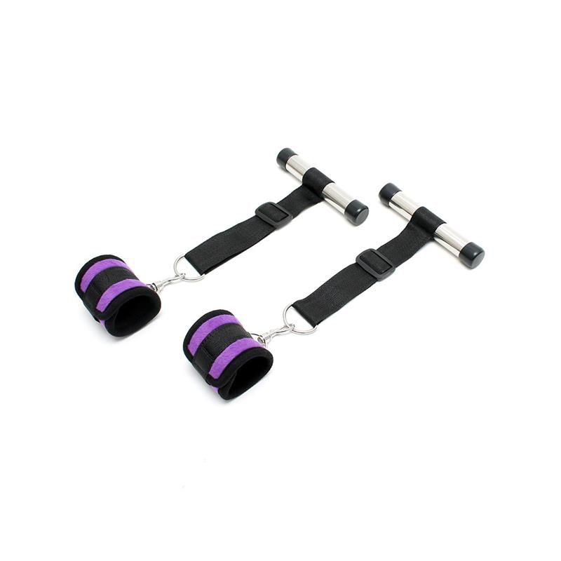 BONDAGE PLAY - OVER THE DOOF CUFFS SET PURPLE