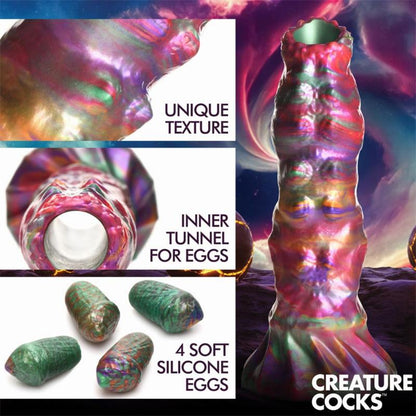 CREATURE COCKS - OVIPOSITOR DILDO WITH 4 SILICONE EGGS 9