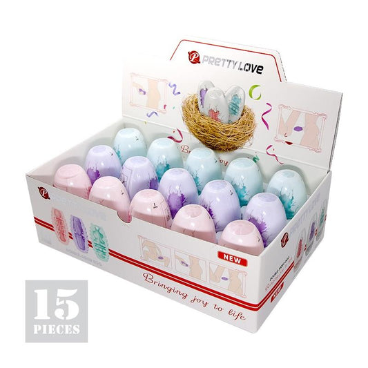 PRETTYLOVE - PACK 15 PIECES DOUBLE SIDED MASTURBATOR EGG