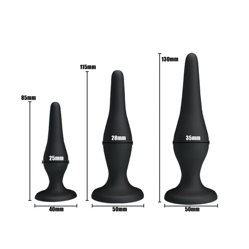 PRETTYLOVE - PACK 3 BUTT PLUG MINI ANAL KIT