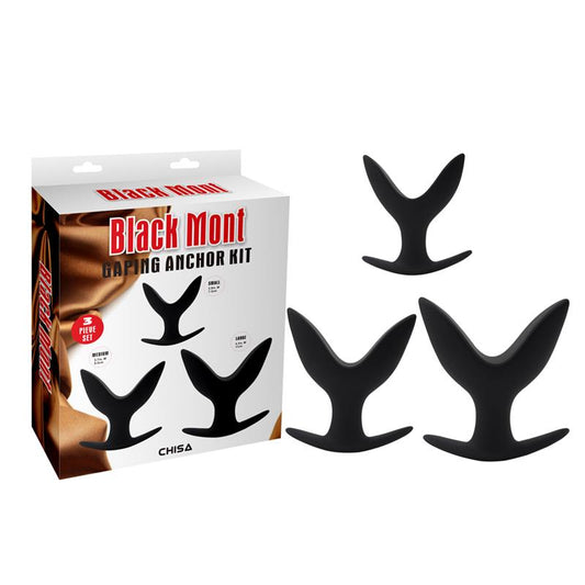 CHISA - PACK 3 GAPING ANCHOR SILICONE BLACK