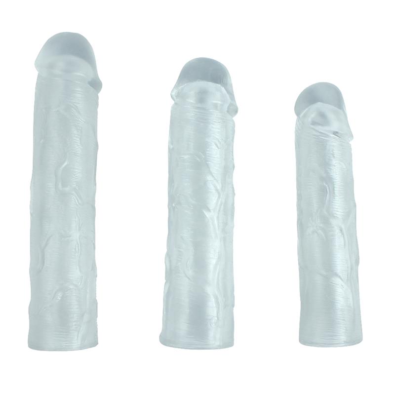 SHEQU - PACK 3 PENIS SLEEVE ALEX CLEAR