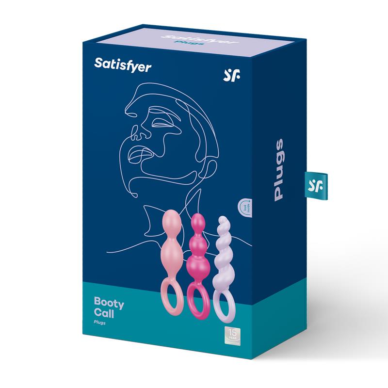 SATISFYER - PACK 3 PLUGS SILICONE COLORED