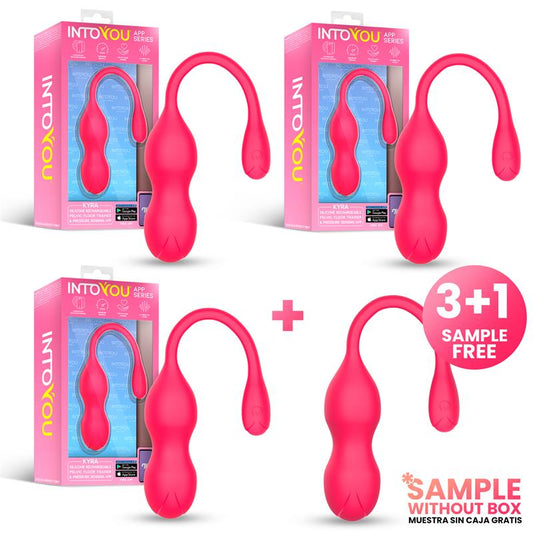 INTOYOU APP SERIES - PACK 3+1 KYRA PELVIC TRAINER PRESSURE SENSING PINK AND APP