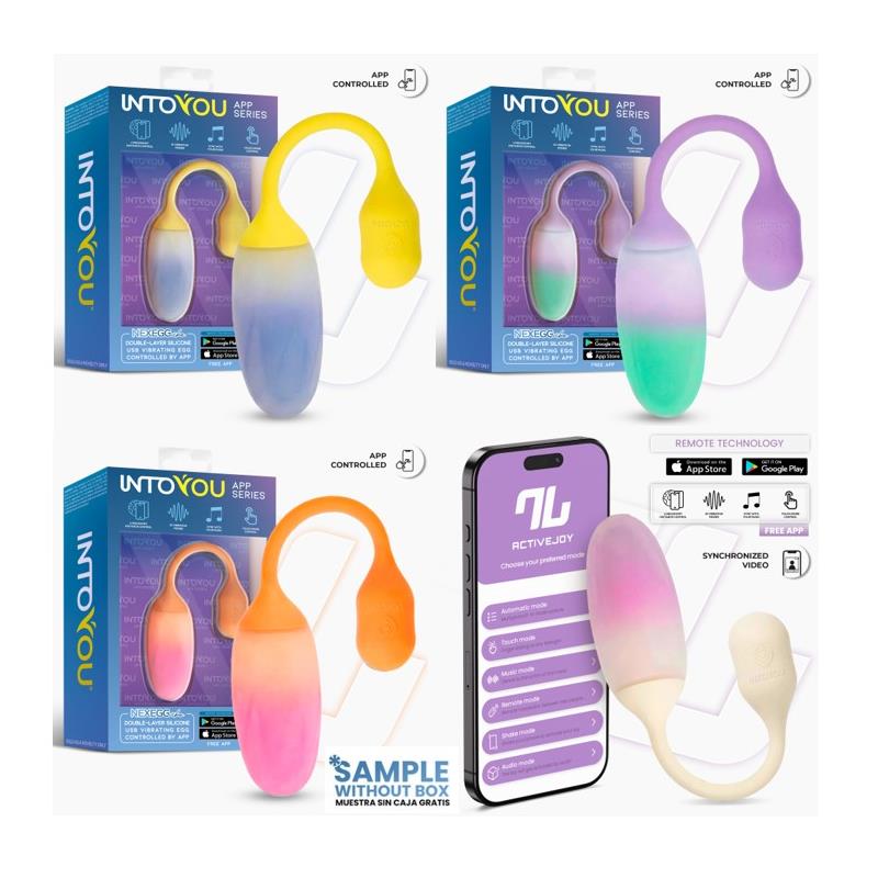 INTOYOU APP SERIES - PACK 3+1 NEXEGG VIBE VIBRATING EGG DOUBLE LAYER SILICONE APP