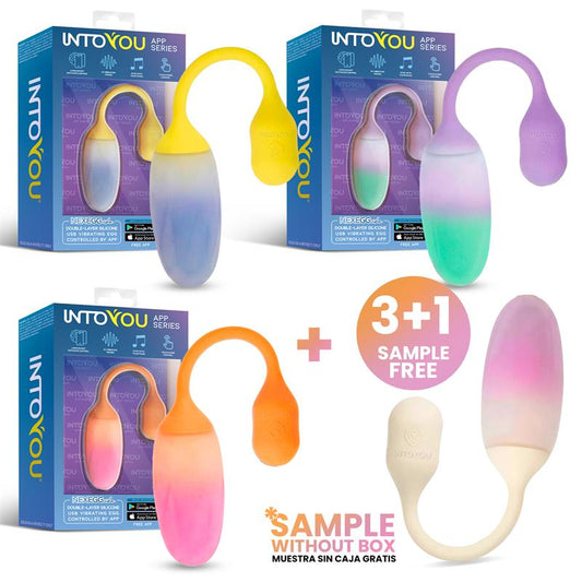INTOYOU APP SERIES - PACK 3+1 NEXEGG VIBE VIBRATING EGG DOUBLE LAYER SILICONE APP