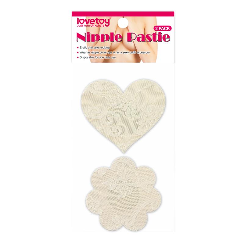 LOVETOY - PACK NIPPLE COVERS FLOWER AND HEART BEIGE