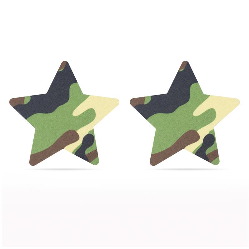 LOVETOY - PACK NIPPLE COVERS STAR AND HEART CAMOUFLAGE