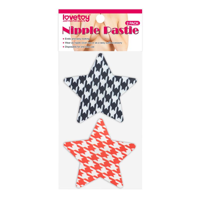 LOVETOY - PACK NIPPLE COVERS STAR RED AND BLACK