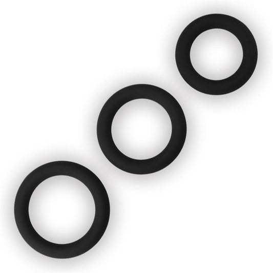 LOVETOY - PACK OF 3 PENIS RING POWER PLUS BLACK