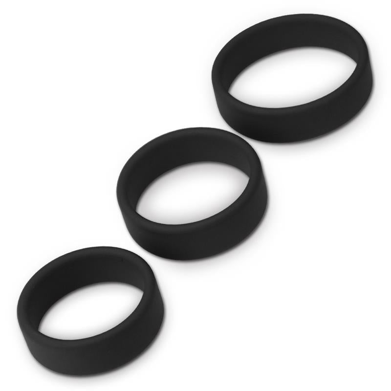 LOVETOY - PACK OF 3 PENIS RING POWER RING BLACK