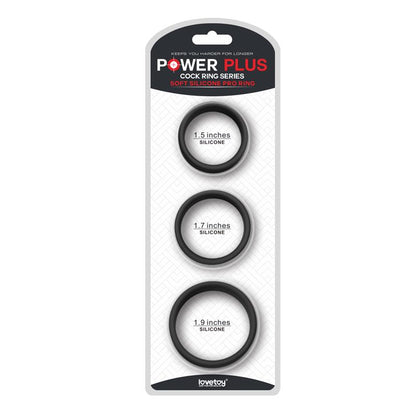 LOVETOY - PACK OF 3 PENIS RING POWER RING BLACK
