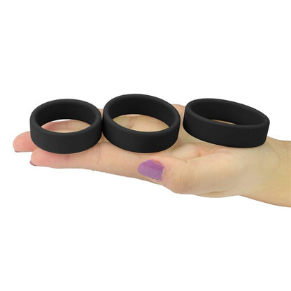 LOVETOY - PACK OF 3 PENIS RING POWER RING BLACK