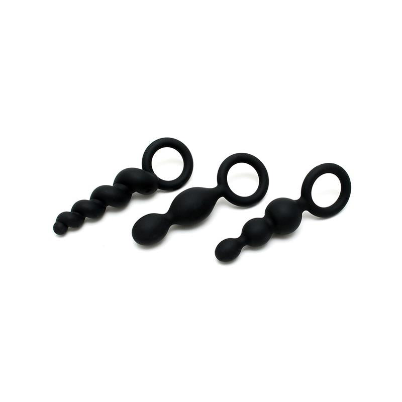 SATISFYER - PACK OF 3 PLUGS SILICONE BLACK