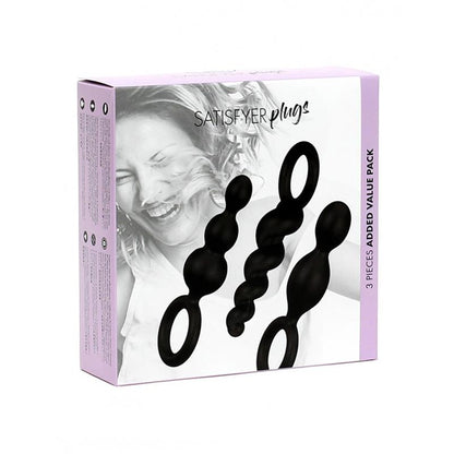 SATISFYER - PACK OF 3 PLUGS SILICONE BLACK