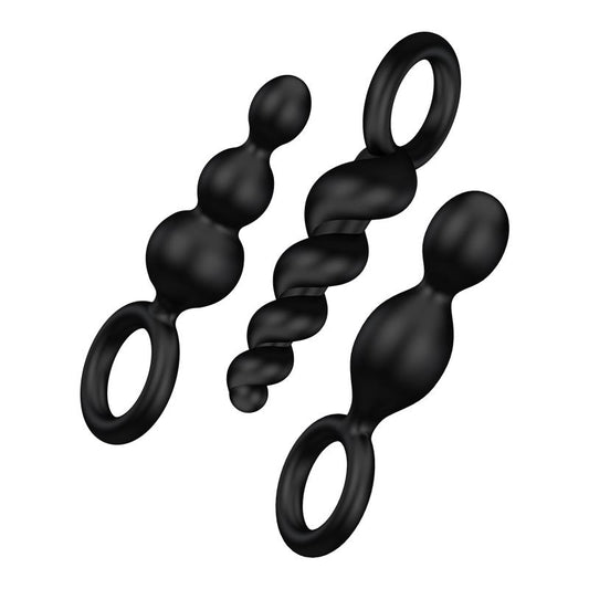SATISFYER - PACK OF 3 PLUGS SILICONE BLACK