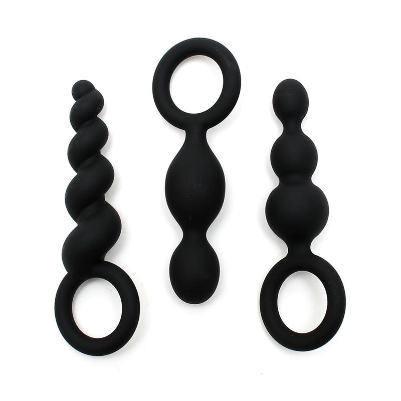 SATISFYER - PACK OF 3 PLUGS SILICONE BLACK