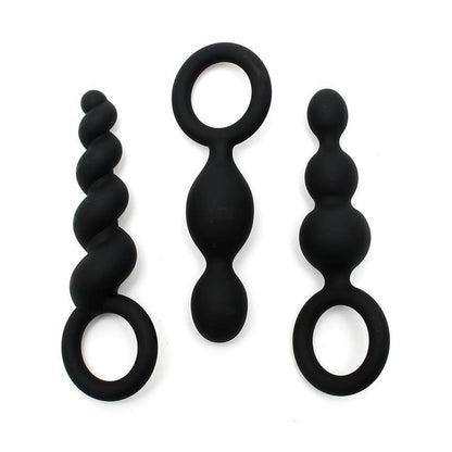 SATISFYER - PACK OF 3 PLUGS SILICONE BLACK