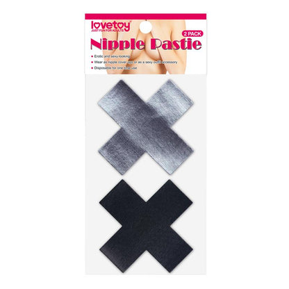 LOVETOY - PAQUETE DE CUBREPEZONES CON CRUCES NEGRAS Y GRISES