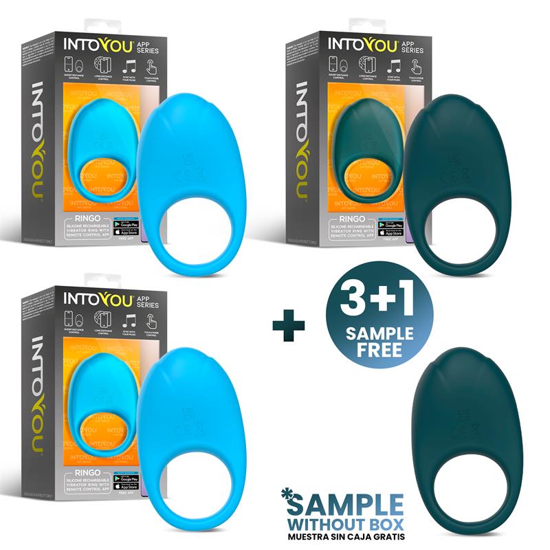 INTOYOU APP SERIES - PACK RINGO SILICONE VIBRATING RING WITH APP