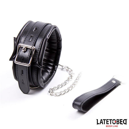 LATETOBED BDSM LINE - PADDED COLLAR WITH LEASH