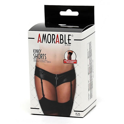 AMORABLE - SHORTS WITH GARTER BELT AND ZIPPER