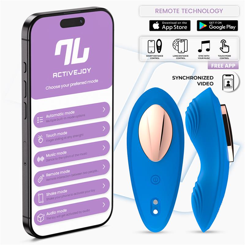 SÉRIE D'APPLICATIONS INTOYOU - VIBRATEUR CULOTTE EN SILICONE BLEU AVEC APPLICATION