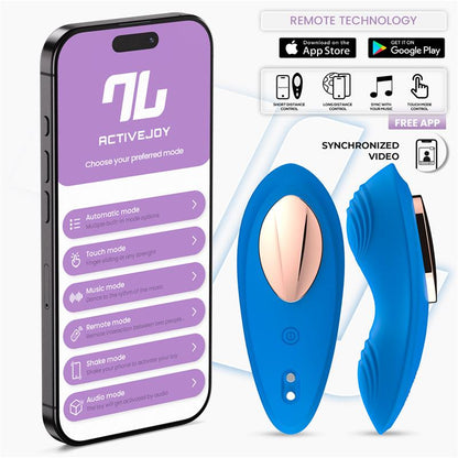 SÉRIE D'APPLICATIONS INTOYOU - VIBRATEUR CULOTTE EN SILICONE BLEU AVEC APPLICATION