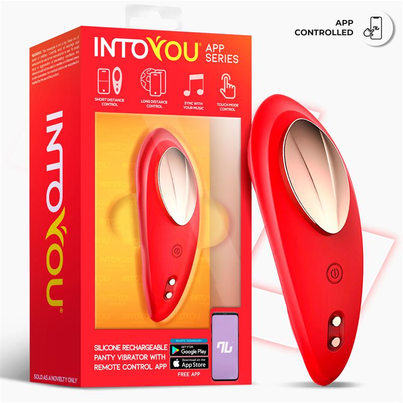 INTOYOU APP SERIES - PANTY VIBRATOR WITH APP SILICONE RED