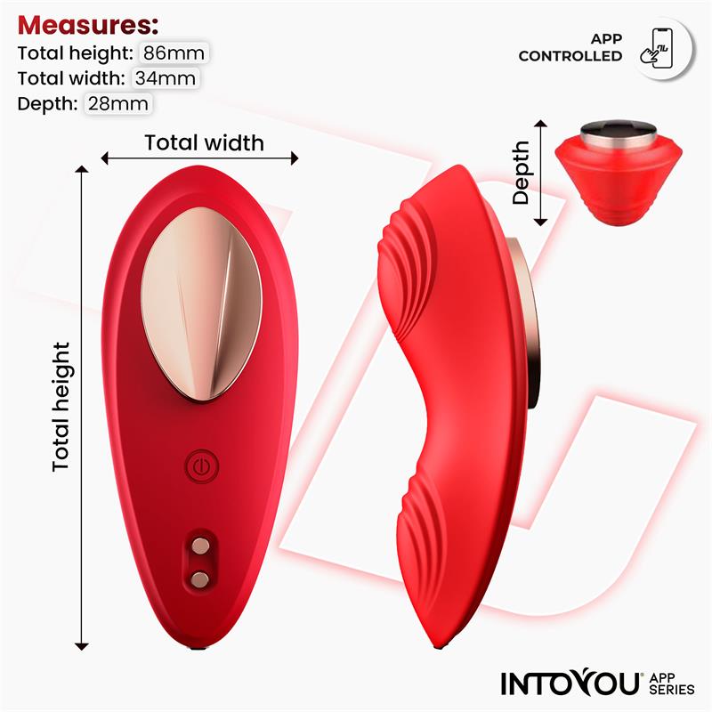 INTOYOU APP SERIES - PANTY VIBRATOR WITH APP SILICONE RED