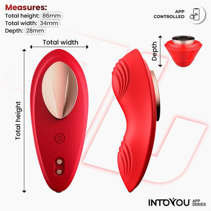 INTOYOU APP SERIES - PANTY VIBRATOR WITH APP SILICONE RED