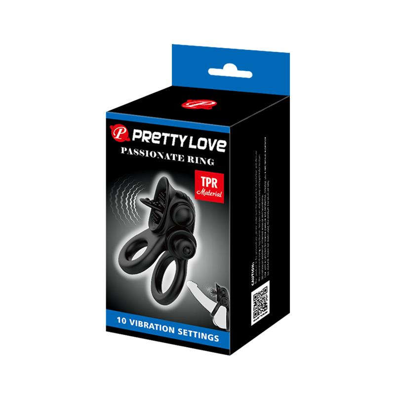 PRETTYLOVE - PASSIONATE DOUBLE VIBRATING PENIS RING