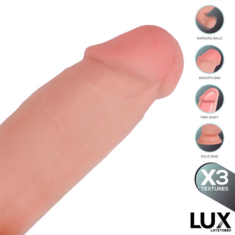 LUX - PAUL TRIPLE DENSITY DILDO WITH SWINGING BALLS 8.2