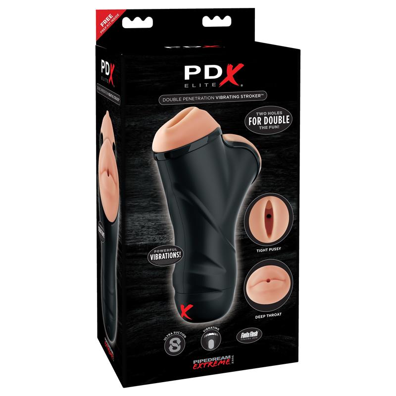 PDX ELITE - PDX ELITE DOUBLE PENETRATION VIBRATING STROKER