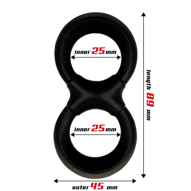 ANNEAUX BEAST – ANNEAU POUR PÉNIS ET TESTICULES EN SILICONE LIQUIDE, 25 MM
