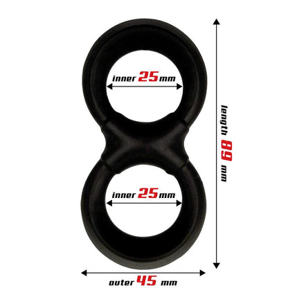 ANNEAUX BEAST – ANNEAU POUR PÉNIS ET TESTICULES EN SILICONE LIQUIDE, 25 MM